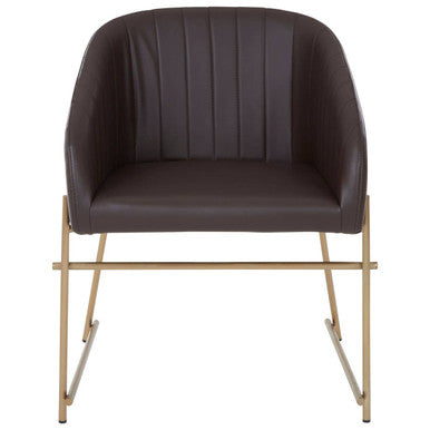 Delta Brown Leather Effect Dining Chair