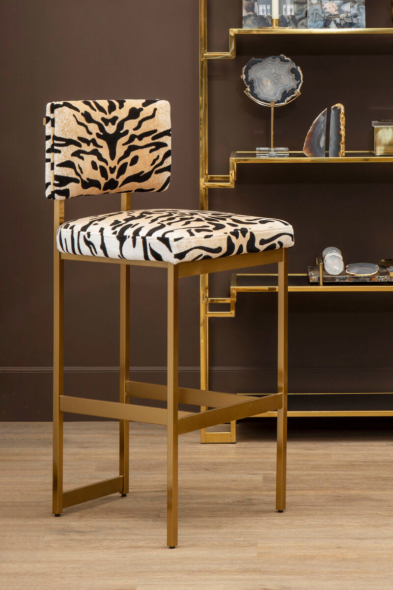 Manhattan Tiger Print Bar Stool