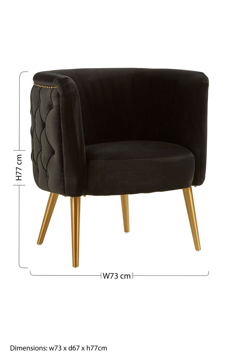 Manhattan Black Fabric Tub Chair