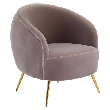 Manhattan Mink Velvet Curved Accent Chair
