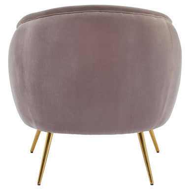 Manhattan Mink Velvet Curved Accent Chair