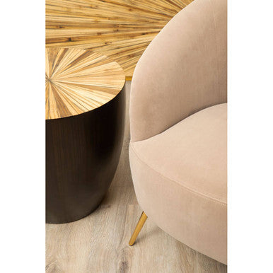 Manhattan Mink Velvet Curved Accent Chair