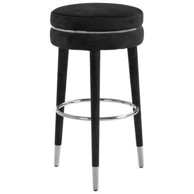 Manhattan Grey Velvet Bar Stool