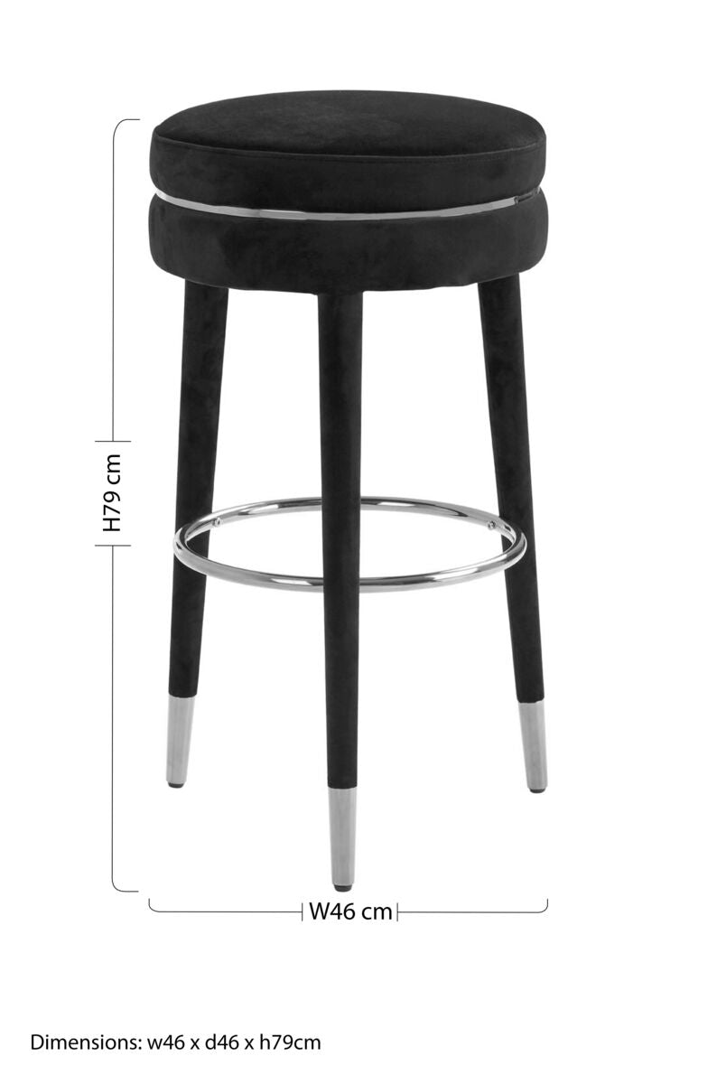 Manhattan Grey Velvet Bar Stool