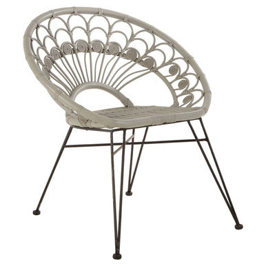 Manado Grey Rattan Chair with Round Back