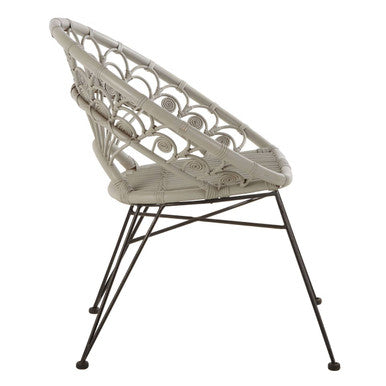 Manado Grey Rattan Chair with Round Back