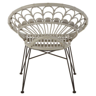 Manado Grey Rattan Chair with Round Back