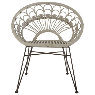 Manado Grey Rattan Chair with Round Back