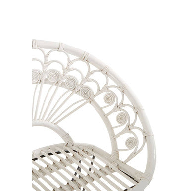 Manado White Rattan Chair with Round Back