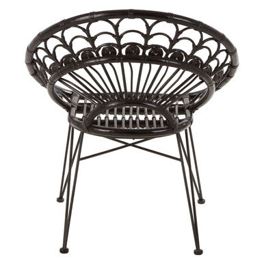 Manado Black Rattan Chair with Round Back