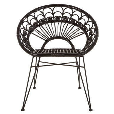 Manado Black Rattan Chair with Round Back