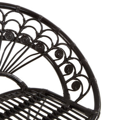 Manado Black Rattan Chair with Round Back