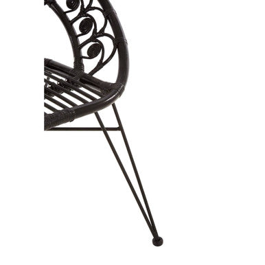 Manado Black Rattan Chair with Round Back