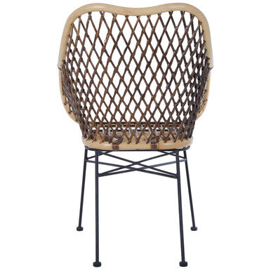 Manado Natural Rattan Chair with Black Finish Legs