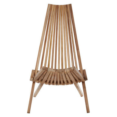 Manado Natural Teak Wood High Back Lounge Chair