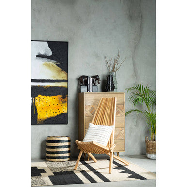 Manado Natural Teak Wood High Back Lounge Chair