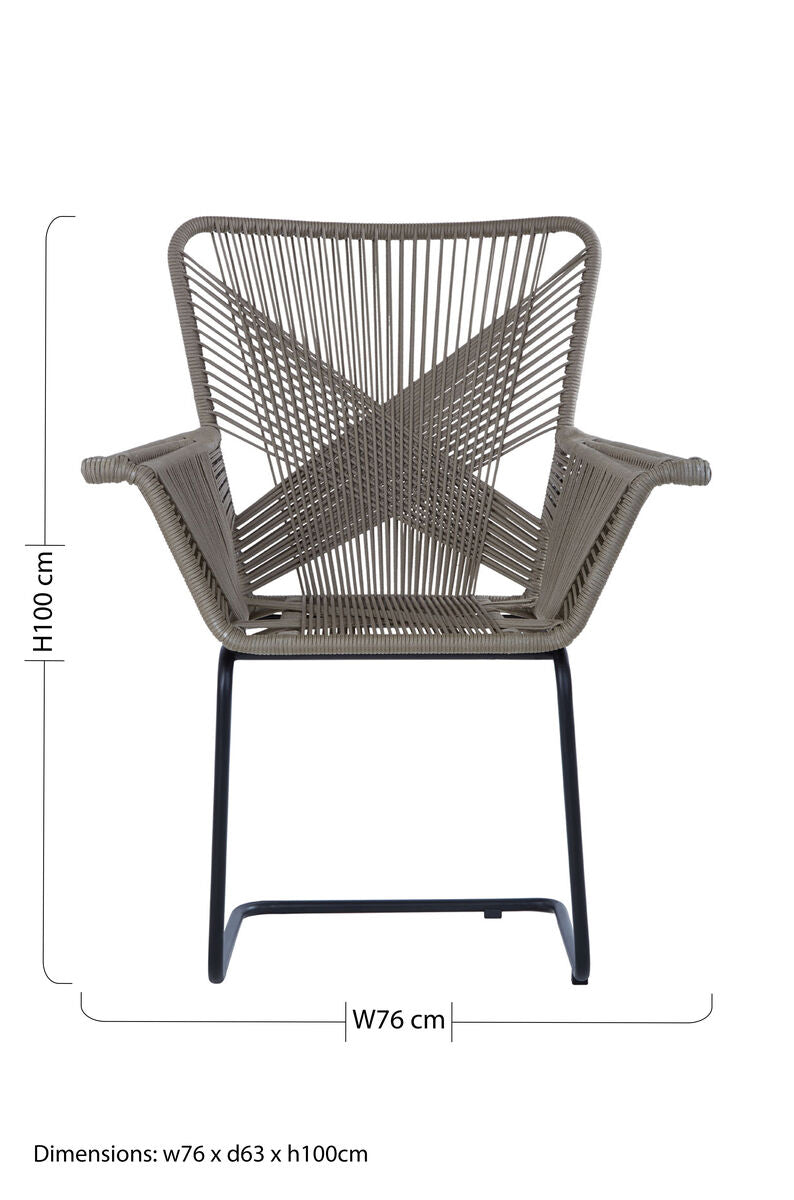Manado Grey Rattan Effect Woven Chair