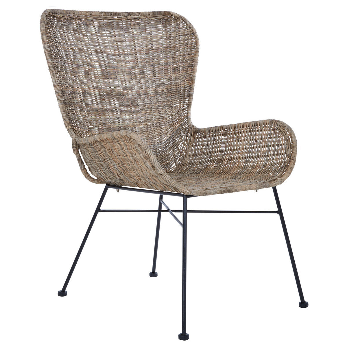 Manado Grey Wash Rattan Curved Chair