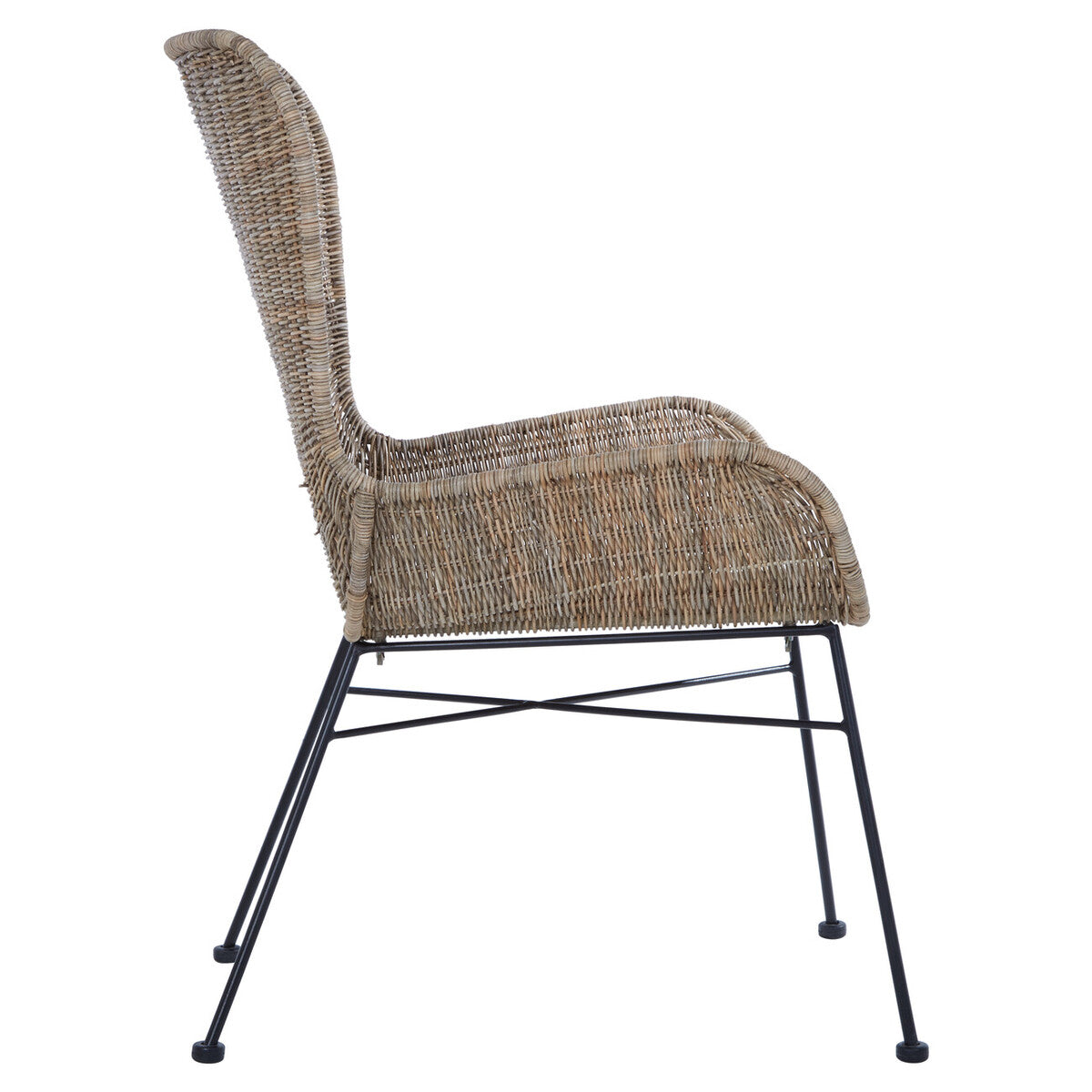 Manado Grey Wash Rattan Curved Chair