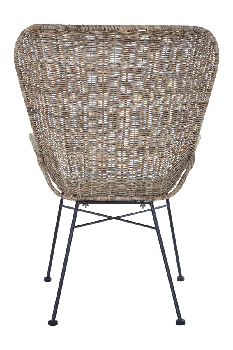 Manado Grey Wash Rattan Curved Chair