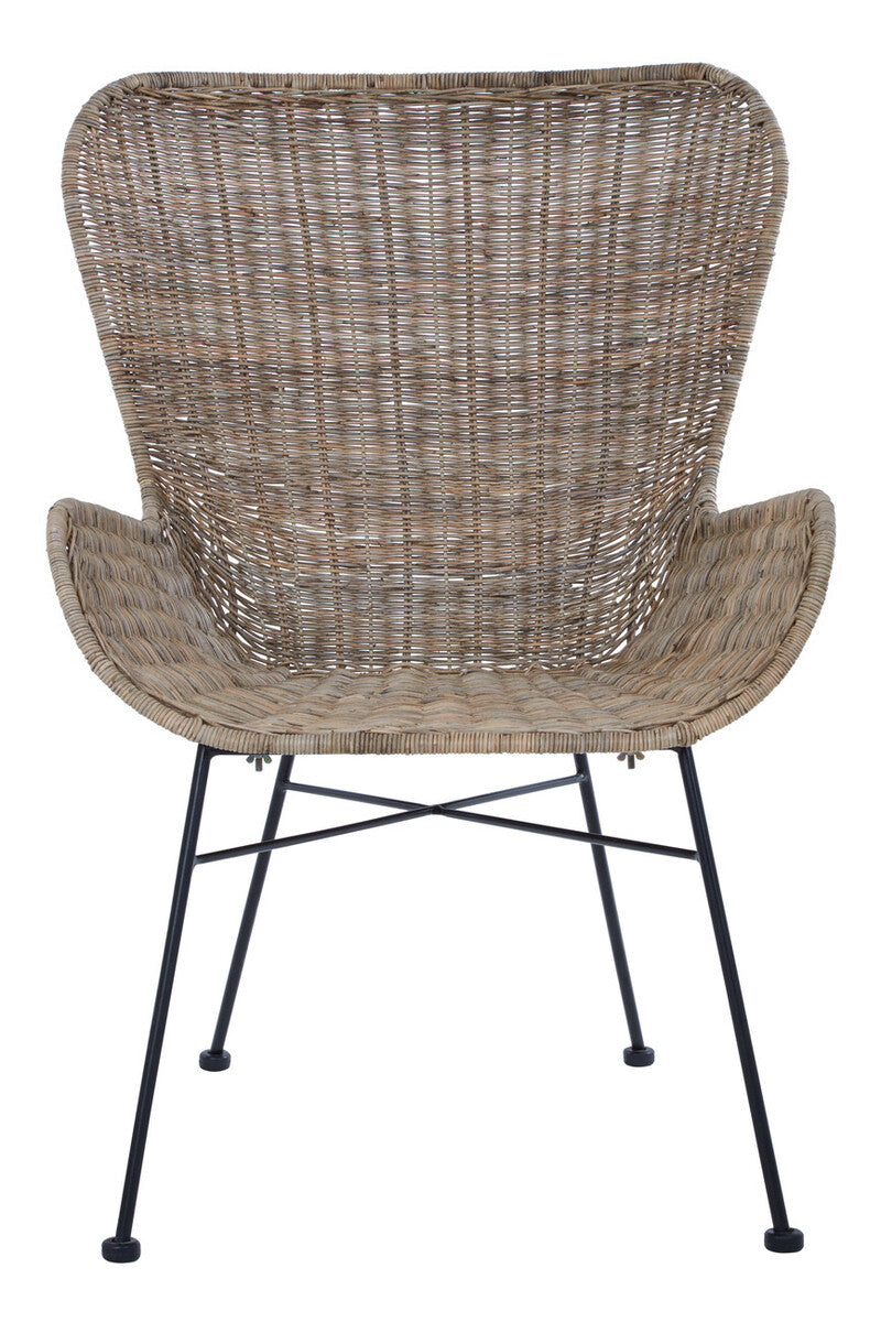 Manado Grey Wash Rattan Curved Chair