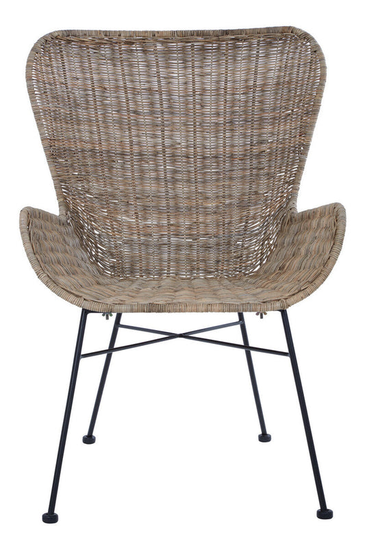 Manado Grey Wash Rattan Curved Chair