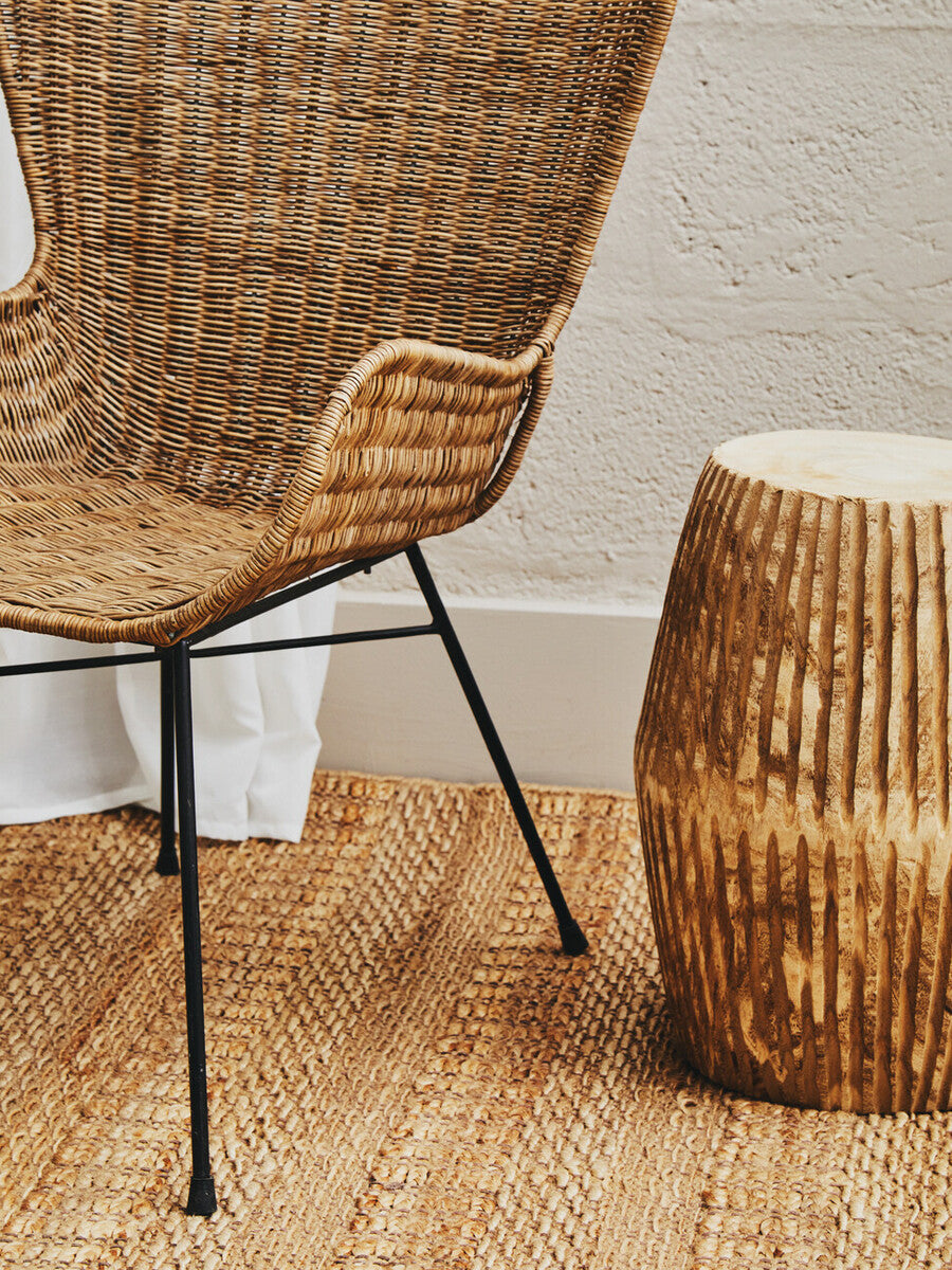 Manado Grey Wash Rattan Curved Chair