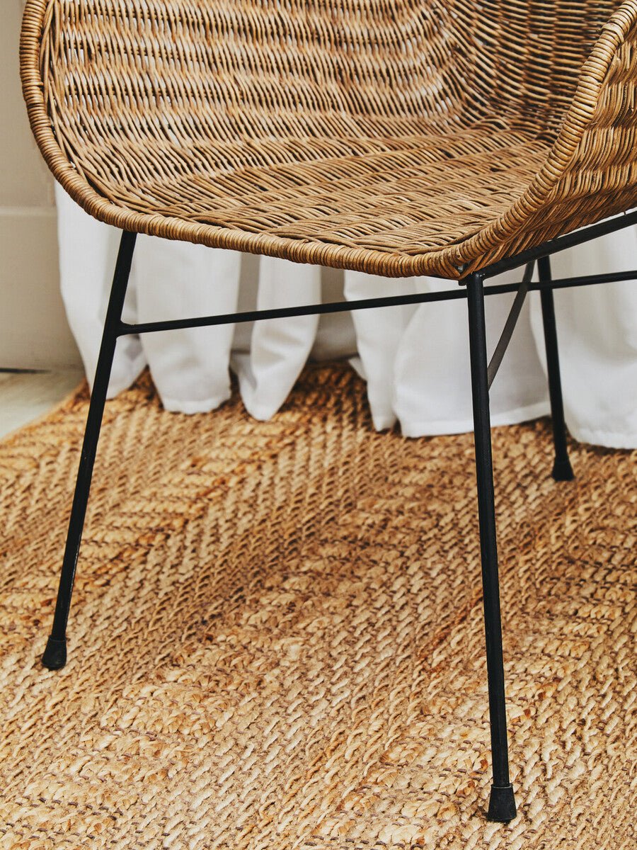 Manado Grey Wash Rattan Curved Chair