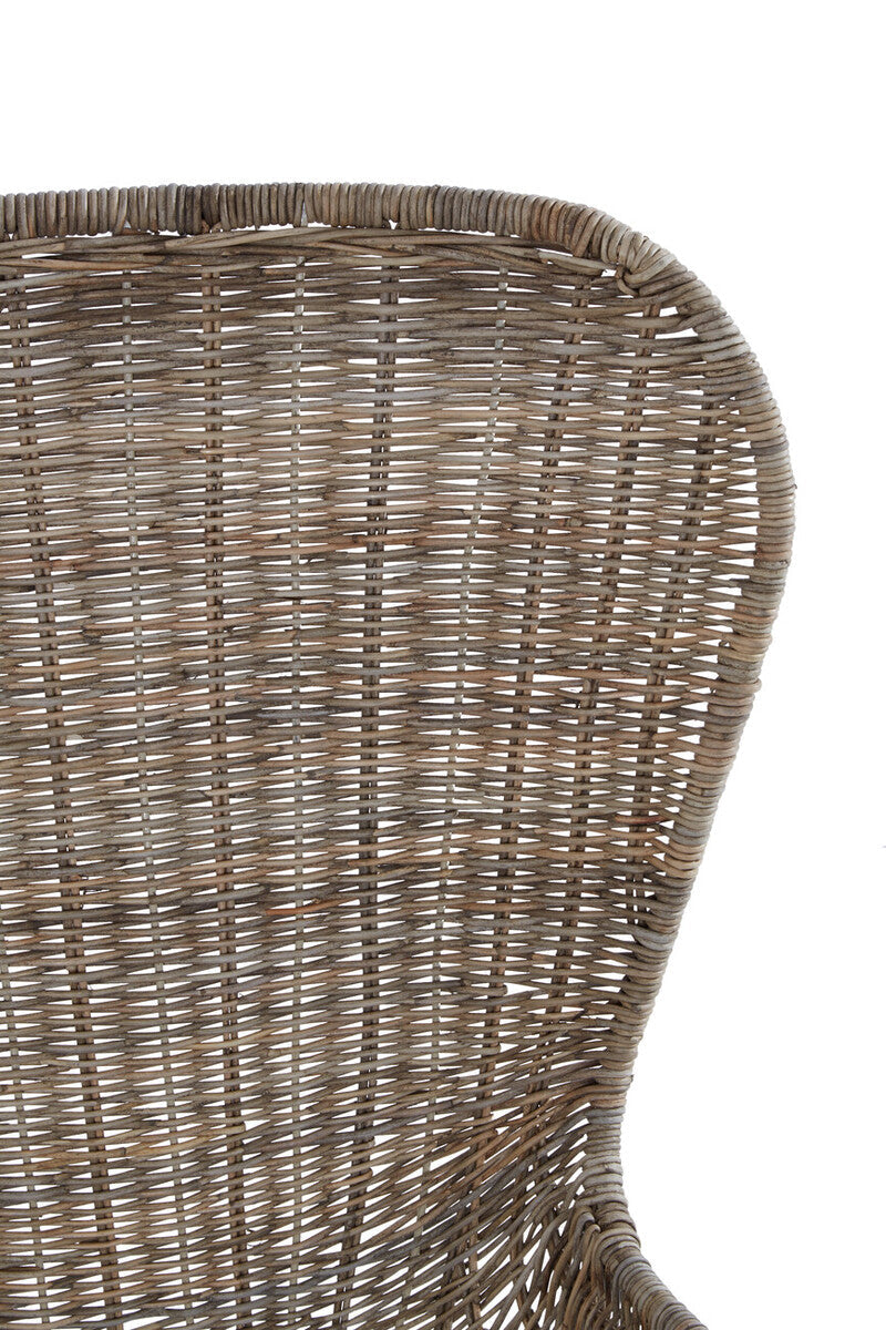 Manado Grey Wash Rattan Curved Chair