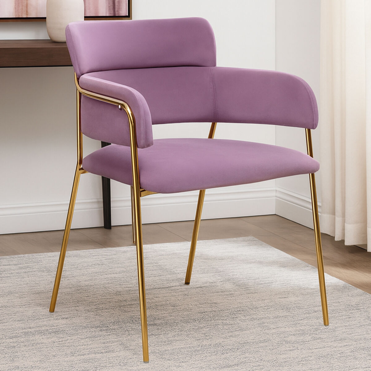 Pink Velvet Dining Chair | Tamzin