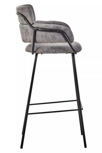 Tamzin Grey Leather Effect Bar Chair