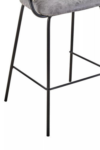 Tamzin Grey Leather Effect Bar Chair