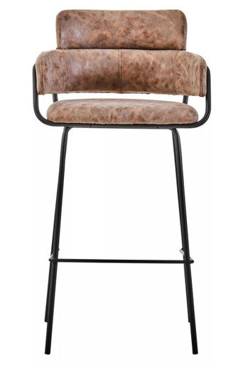 Tamzin Brown Leather Effect Bar Chair