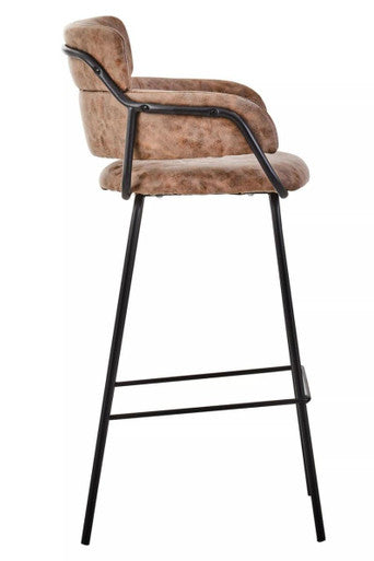 Tamzin Brown Leather Effect Bar Chair