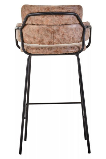 Tamzin Brown Leather Effect Bar Chair