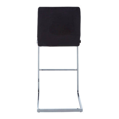 Tamzin Black Velvet Bar Chair with Chrome Finish Frame