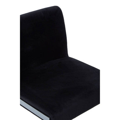Tamzin Black Velvet Bar Chair with Chrome Finish Frame