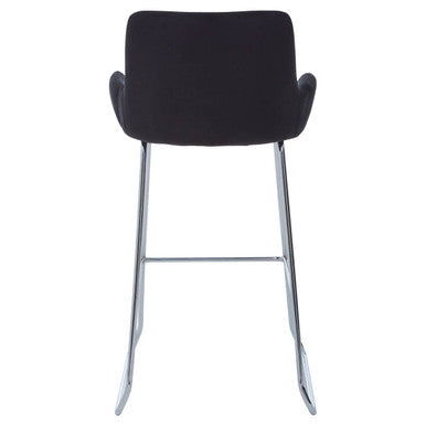 Black Velvet Bar Chair with Low Arms | Tamzin