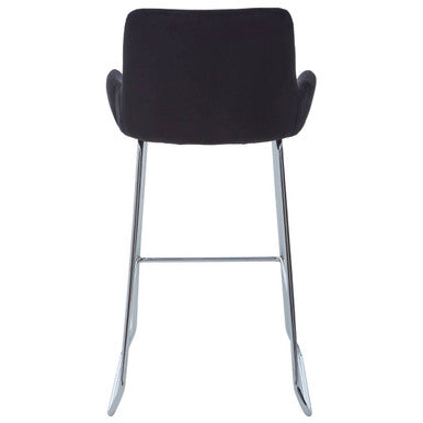 Black Velvet Bar Chair with Low Arms | Tamzin