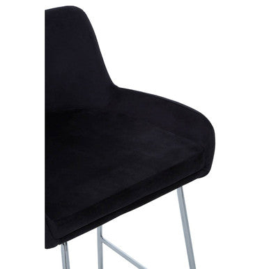 Black Velvet Bar Chair with Low Arms | Tamzin