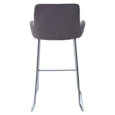 Tamzin Grey Velvet Bar Chair with Chrome Finish Frame