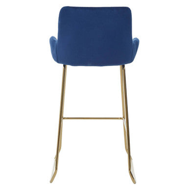 Blue Velvet Bar Chair with Low Arms | Tamzin