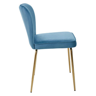 Blue Velvet Curved Back Dining Chair | Tamzin