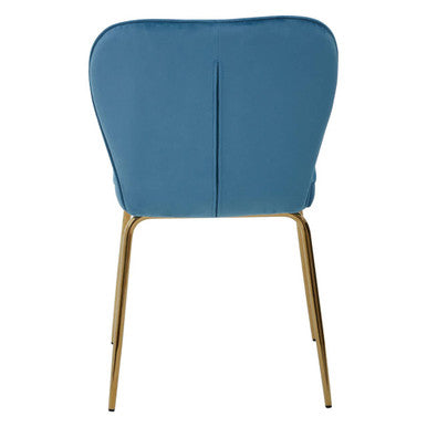 Blue Velvet Curved Back Dining Chair | Tamzin