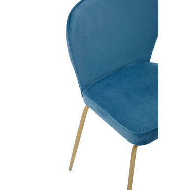 Blue Velvet Curved Back Dining Chair | Tamzin