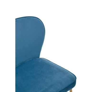 Blue Velvet Curved Back Dining Chair | Tamzin