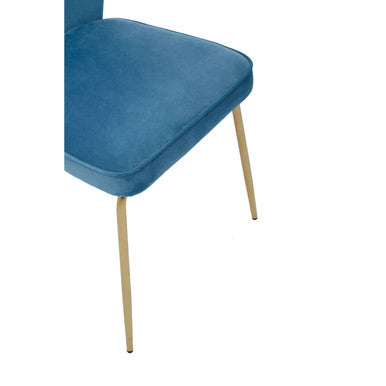 Blue Velvet Curved Back Dining Chair | Tamzin