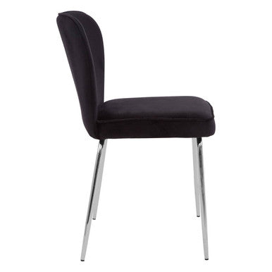Curved Black Chrome Finish Dining Chair | Tamzin