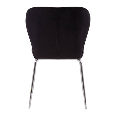 Curved Black Chrome Finish Dining Chair | Tamzin