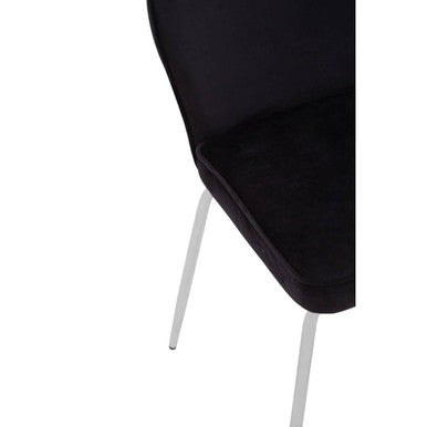 Curved Black Chrome Finish Dining Chair | Tamzin